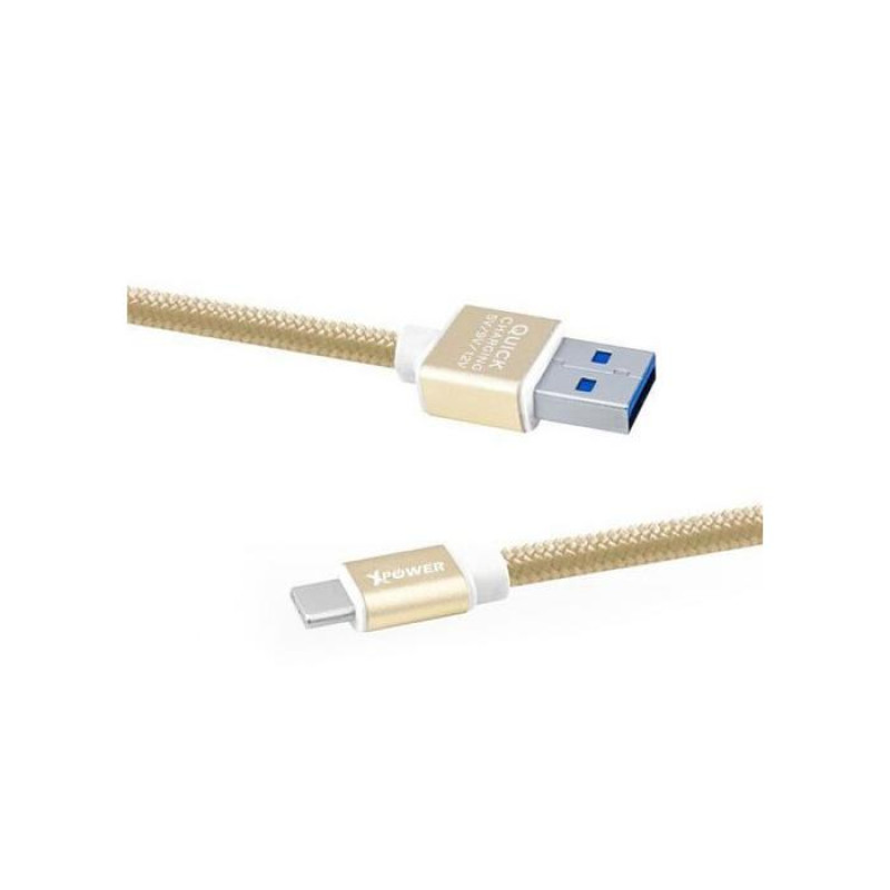 Xpower Type-C cable, Nylon Gold.