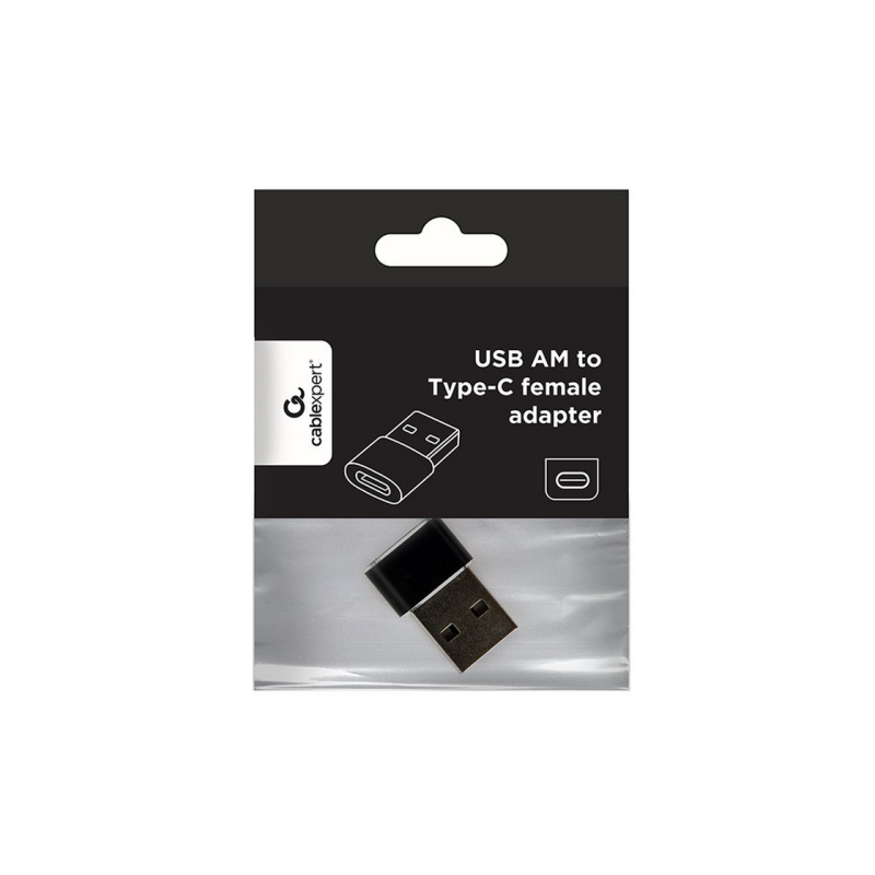 Адаптер USB2.0 папа / Type-C мама, AM/CF, Cablexpert, A-USB2-AMCF-02