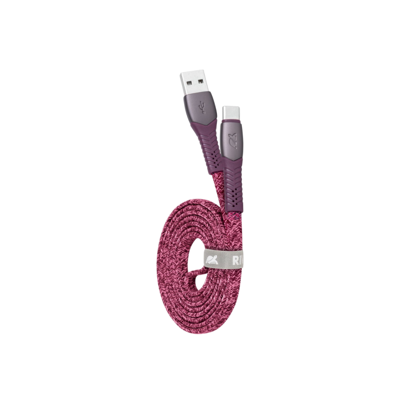 Type-C Cable Rivacase PS6102 RD12, nylon braided, 1.2M, Red
