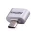 Адаптер USB Remax micro OTG, серебристый