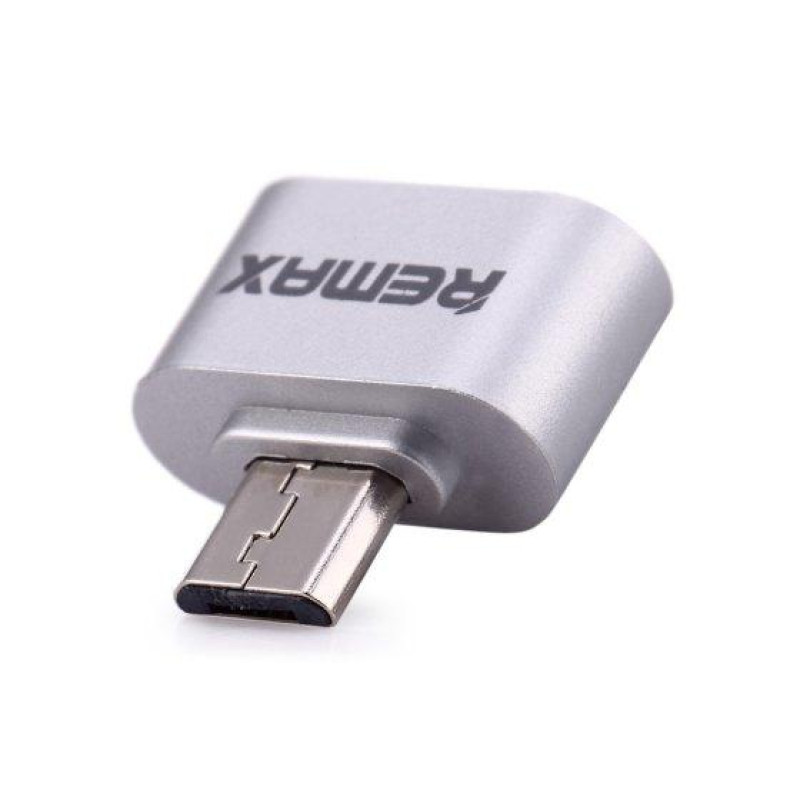 Адаптер USB Remax micro OTG, серебристый