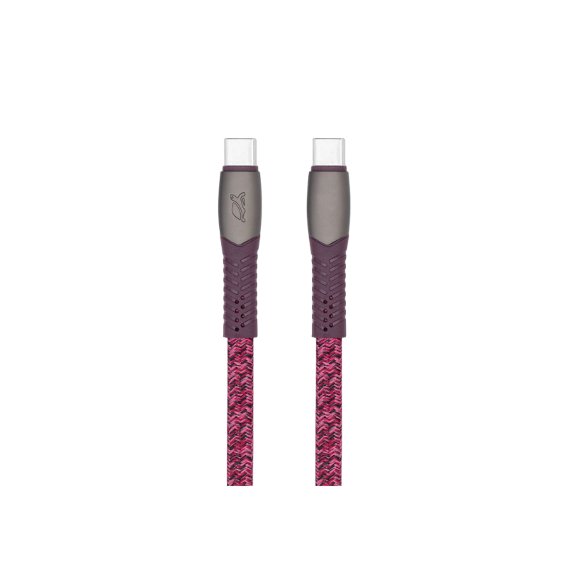 Type-C to Type-C Cable Rivacase PS6105 RD12, nylon braided, 1.2M, Red