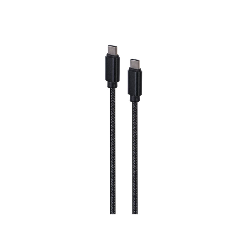 Кабель для розничной упаковки Type-C/Type-C, CM/CM, 1,8 м, Cablexpert Cotton Braided Black, CCDB-mUSB2B-CMCM-6