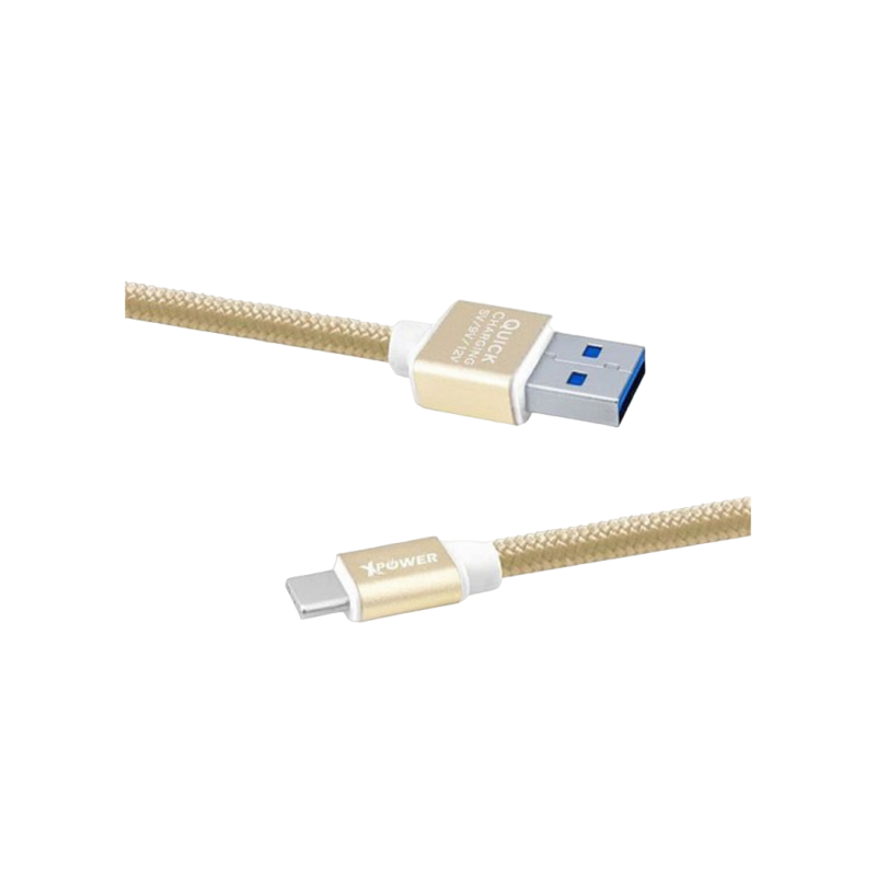 Xpower Type-C cable, Nylon Gold.