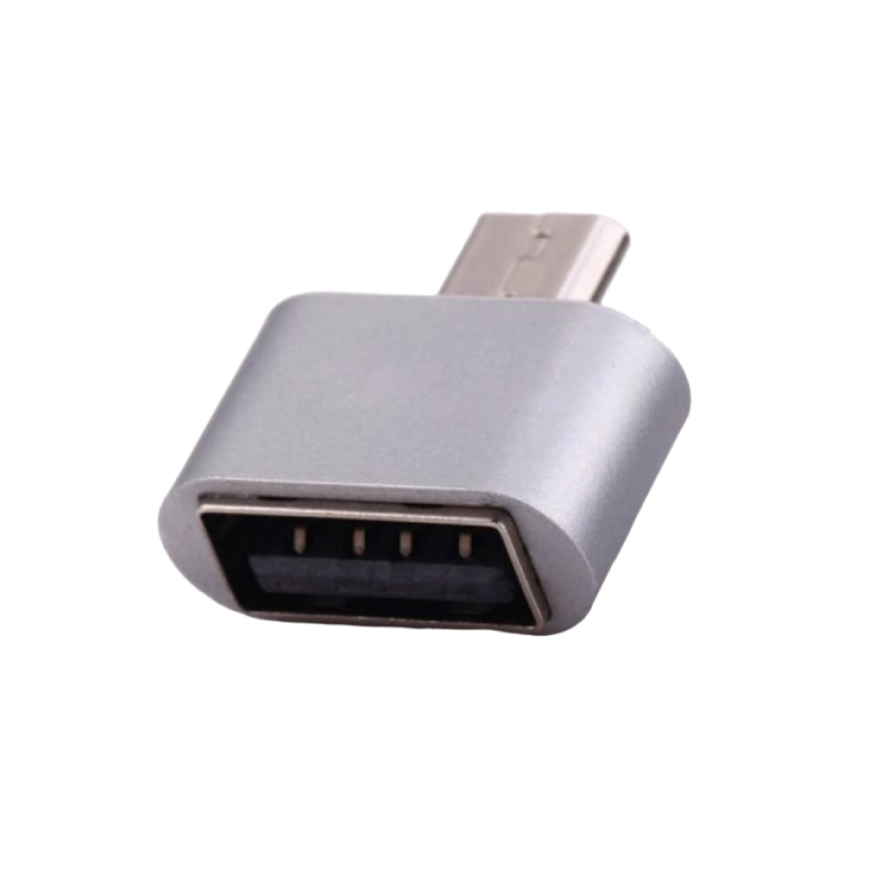 Адаптер USB Remax micro OTG, серебристый