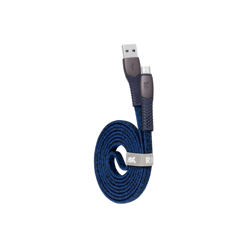 Кабель Type-C Rivacase PS6102 BL12, нейлоновая оплетка, 1,2 м, синий