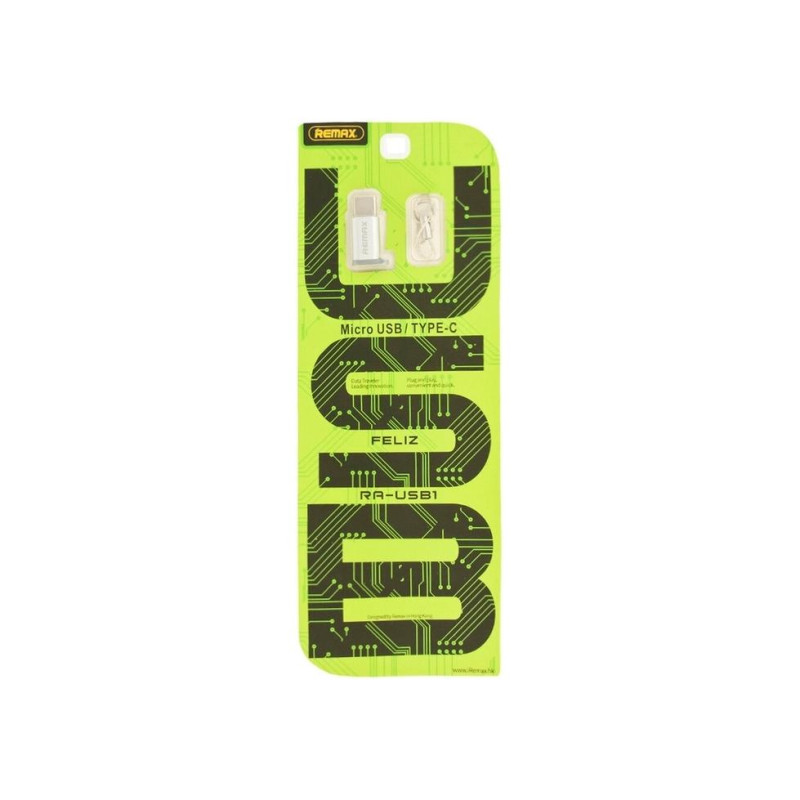 USB-адаптер Remax micro-type C, серебристый