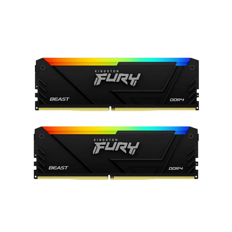32GB DDR4-3200MHz Kingston FURY Beast RGB (Kit of 2x16GB) (KF432C16BB12AK2/32WP), CL16-18-18, 1.35V
