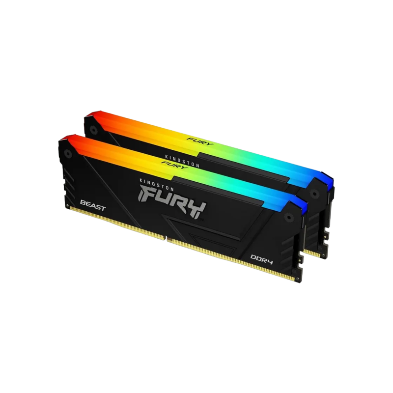64GB DDR4-3600MHz Kingston FURY Beast RGB (Kit of 2x32GB) (KF436C18BB2AK2/64), CL18-22-22, 1.35V, Blk