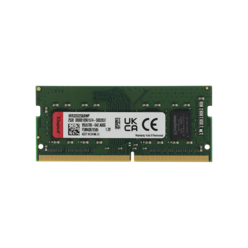 .8GB DDR4- 3200MHz SODIMM Kingston ValueRAM (KVR32S22S8/8WP), 1Rx8, CL22, 260pin, 1.2V