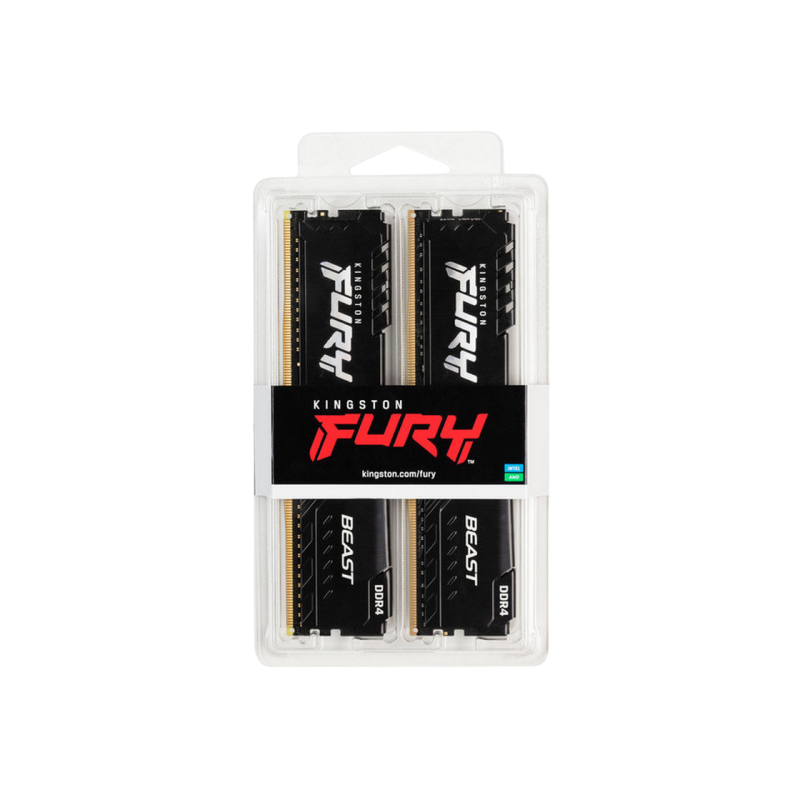 Память 32ГБ (комплект 2х16ГБ) DDR4-3200 Kingston Fury Beast, 132215