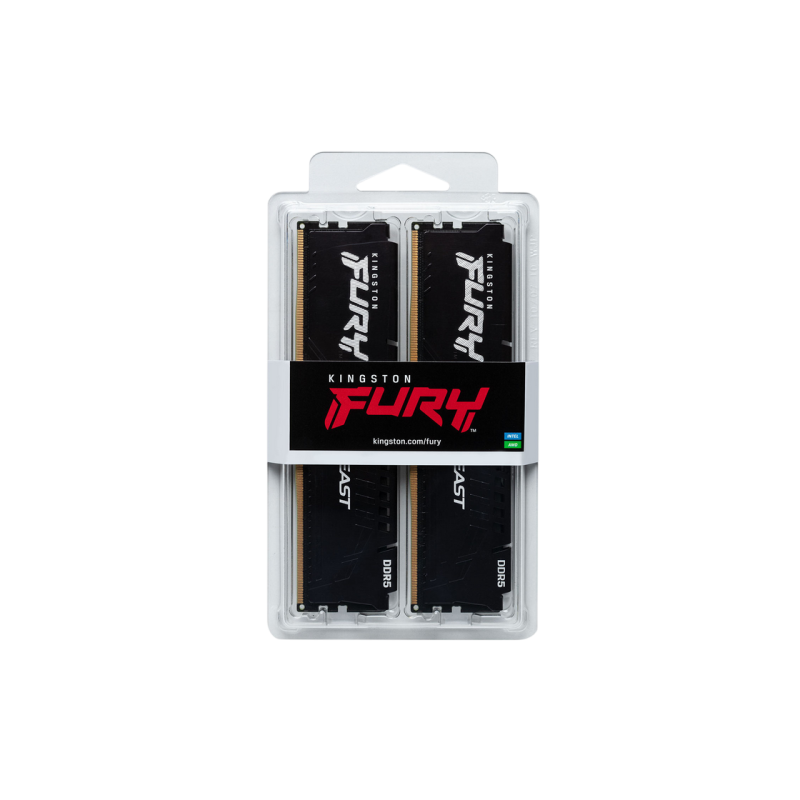 Оперативная память 64GB (Kit of 2x32GB) DDR5-5600 Kingston Fury Beast DDR5 Expo KF556C36BBE2K2-64
