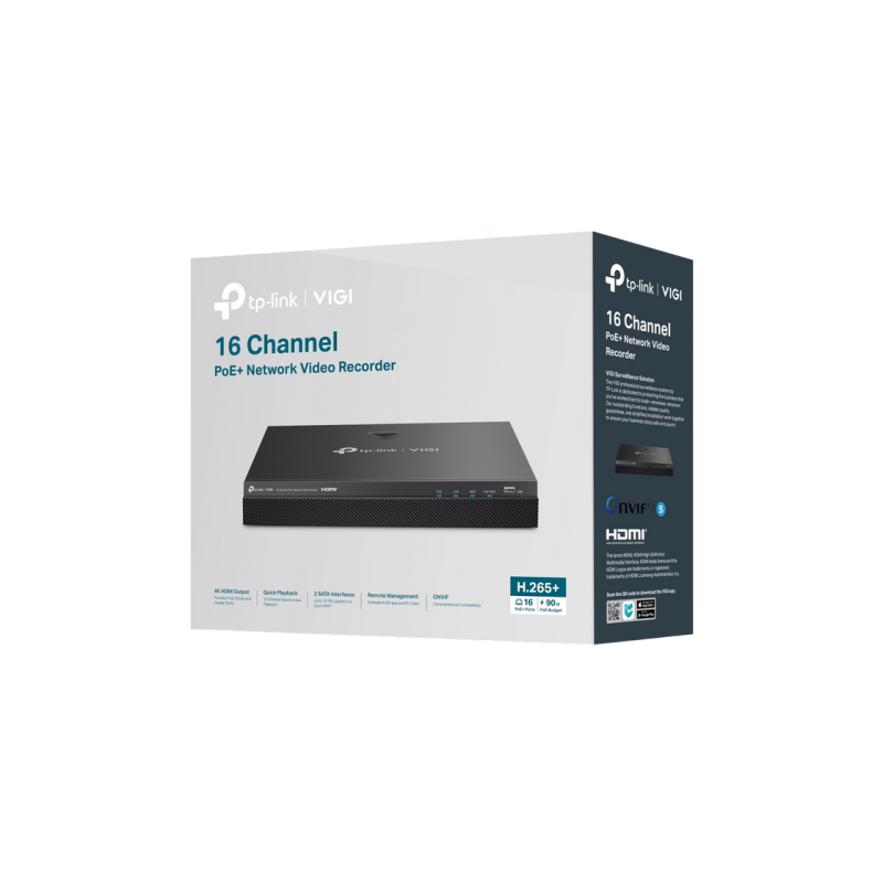 TP-Link 16 Channel Network Video Recorder "VIGI NVR2016H-16P", 2xSATA up to 16TB, 16xPoE 90W Budget, Gbit