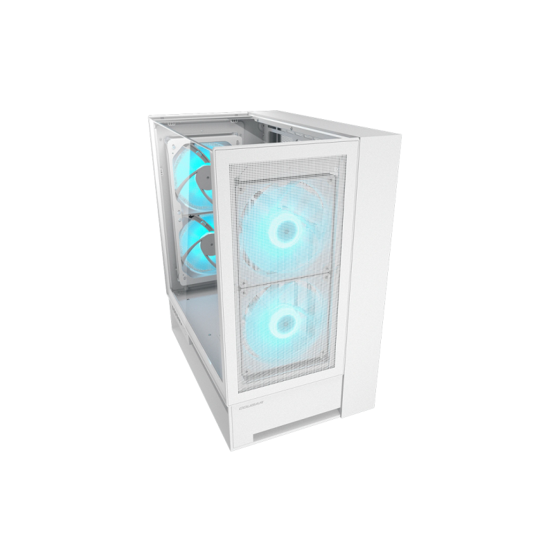 Case ATX Cougar OmnyX White w/o PSU 2x160front 2x160rear PWM ARGB fans Glass: Top & Side, RGB Hub 4xUSB3.0
