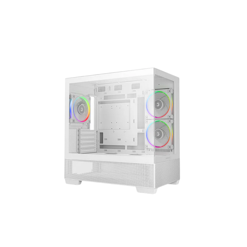 Case mATX Deepcool CG380, w/o PSU, 3x120mm, Front&Side TG, 2xUSB3.0, 1xUSB-C, 3x2.5", 2x3.5", White
