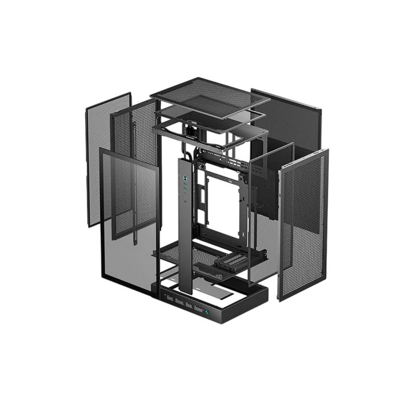 Case mATX Deepcool CH270 Digital, w/o PSU, No fans, TG, 2xUSB3.0, 1xUSB-C, 1x2.5", 1x3.5", Black