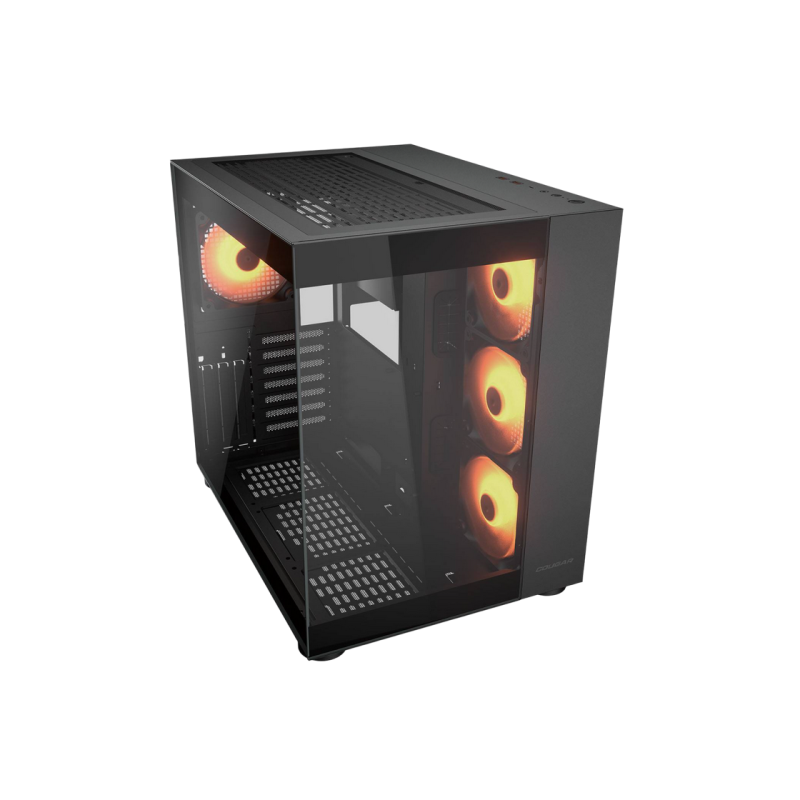 Case ATX Cougar FV 150 RGB w/o PSU 3x120revers M/B side 1x120rear ARGB Glass: Front&Side 2xUSB3.0 1xUSB-C 1x2.5