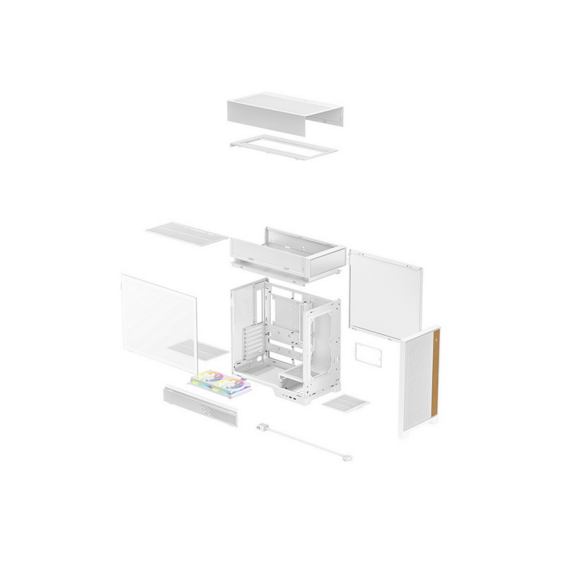 Case ATX Deepcool CL660 WH, w/o PSU, 2x120mmARGB, USB-C, USB3.0, Front Mesh, TG, Dust Filter, 2x2.5', 2x3.5",