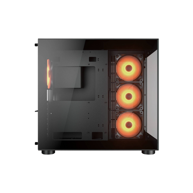 Case ATX Cougar FV 150 RGB w/o PSU 3x120revers M/B side 1x120rear ARGB Glass: Front&Side 2xUSB3.0 1xUSB-C 1x2.5