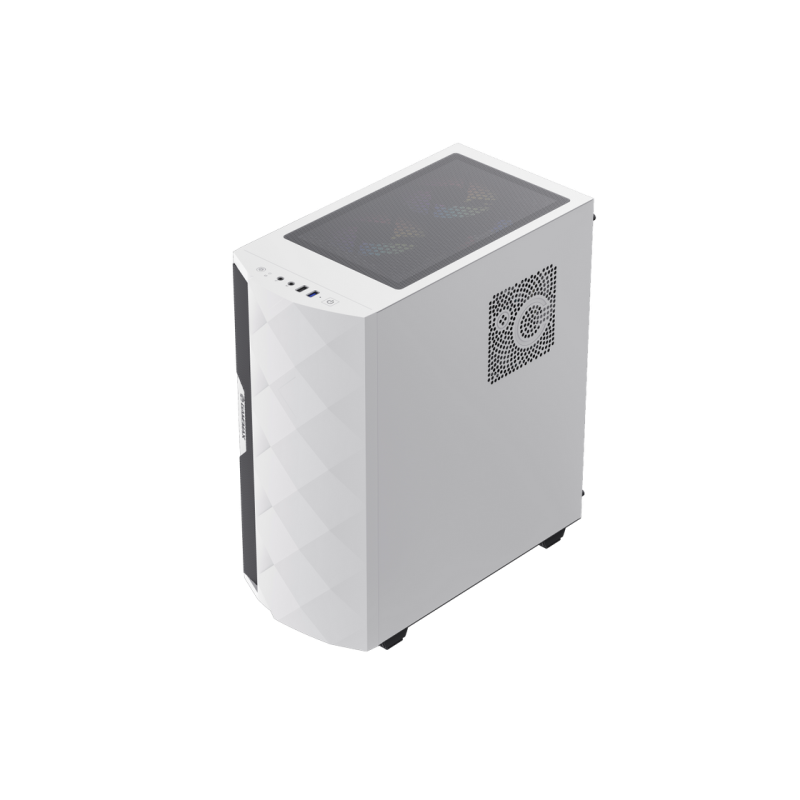 Case ATX GAMEMAX Diamond CP WT, w/o PSU, 0.5mm, 3x120mmARGB, 1x140mm, ARGB Hub, Front Mesh+LED strip, 1xUSB3.1,