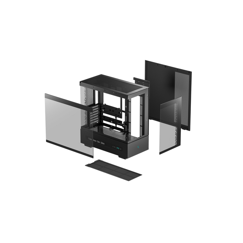 Case mATX Deepcool CH690 Digital, w/o PSU, 2xUSB3.0, 1XUSB-C, Tempered Glass, None Fans, 2x2.5", 1x3.5",