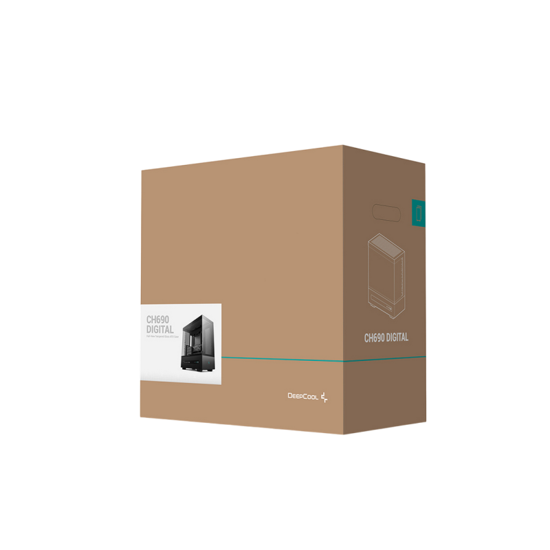 Case mATX Deepcool CH690 Digital, w/o PSU, 2xUSB3.0, 1XUSB-C, Tempered Glass, None Fans, 2x2.5", 1x3.5",