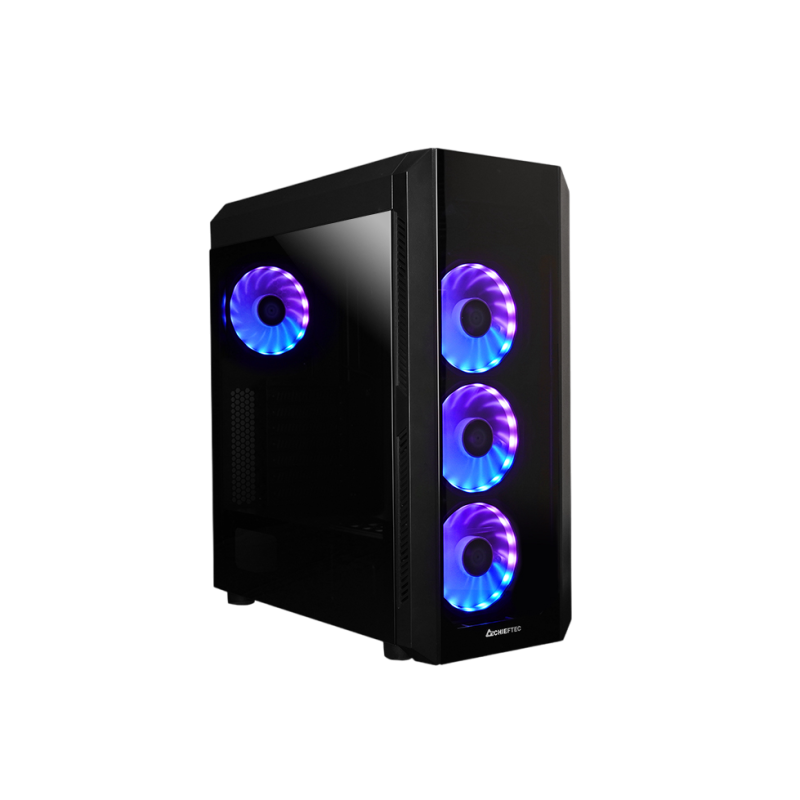 Корпус ATX Chieftec SCORPION III, без блока питания, 0,6 мм, 4x120 мм RGB, закаленное стекло спереди и сбоку, 2xUSB-A 3.2, 1xUSB-C