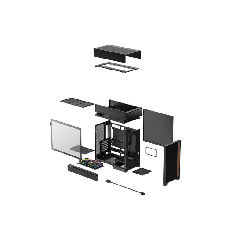 Case ATX Deepcool CL660, w/o PSU, 2x120mmARGB, USB-C, USB3.0, Front Mesh, TG, Dust Filter, 2x2.5', 2x3.5",