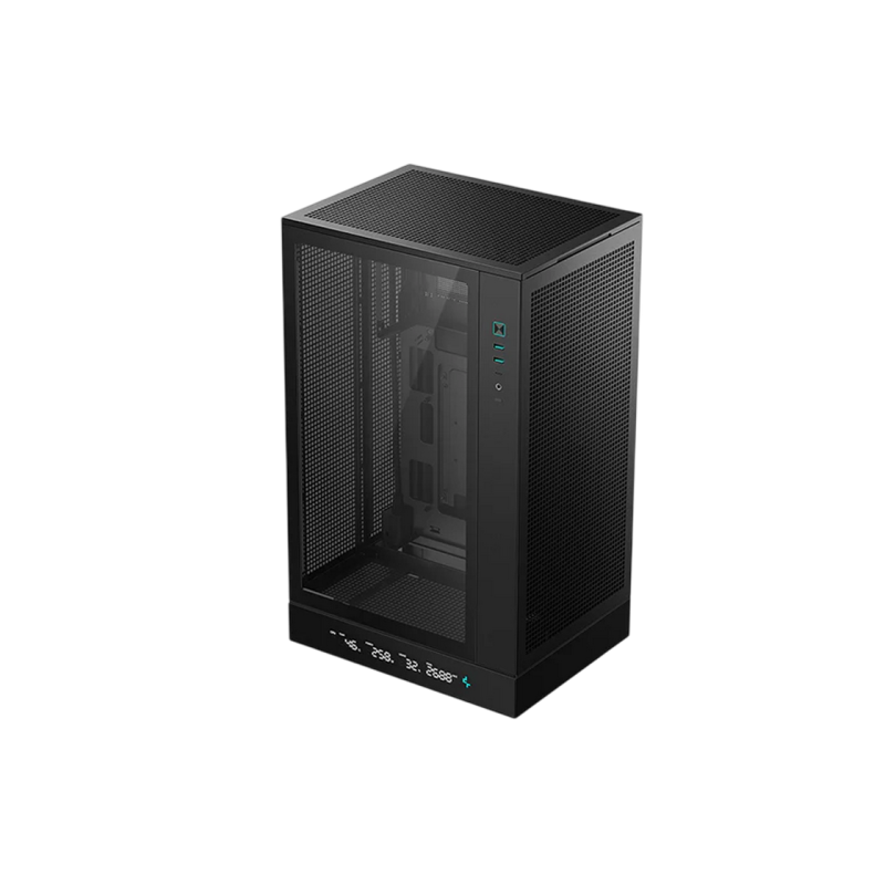 Case mATX Deepcool CH270 Digital, w/o PSU, No fans, TG, 2xUSB3.0, 1xUSB-C, 1x2.5", 1x3.5", Black