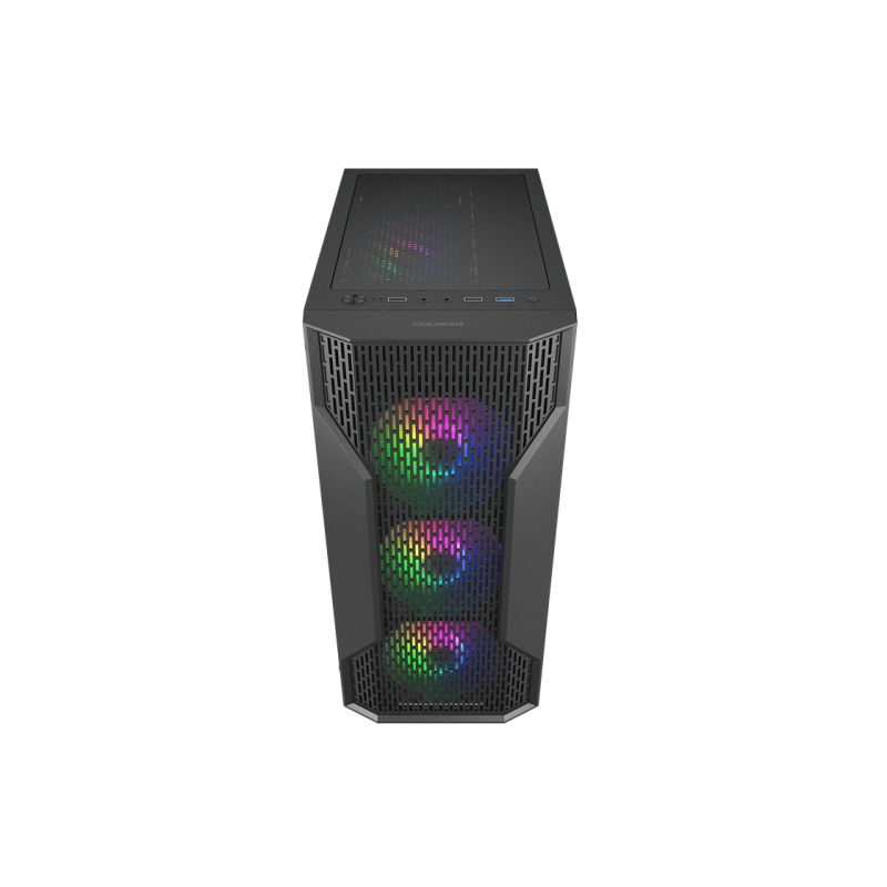 Case ATX Cougar MX 110 RGB w/o PSU 3x120front 1x120rear RGB fixed Tempered Glass 1xUSB3.0 1xUSB2.0 2x2.5" 2x3.