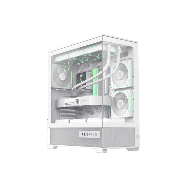 Case ATX GAMEMAX VISTA 2 AW, w/o PSU, 0.6mm, 3x120mm ARGB, ARGB Hub, RC, Front&Side Tempered Glass, 2xUSB3.0, 