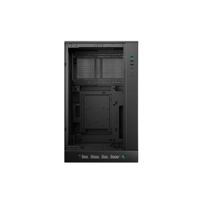 Case mATX Deepcool CH270 Digital, w/o PSU, No fans, TG, 2xUSB3.0, 1xUSB-C, 1x2.5", 1x3.5", Black