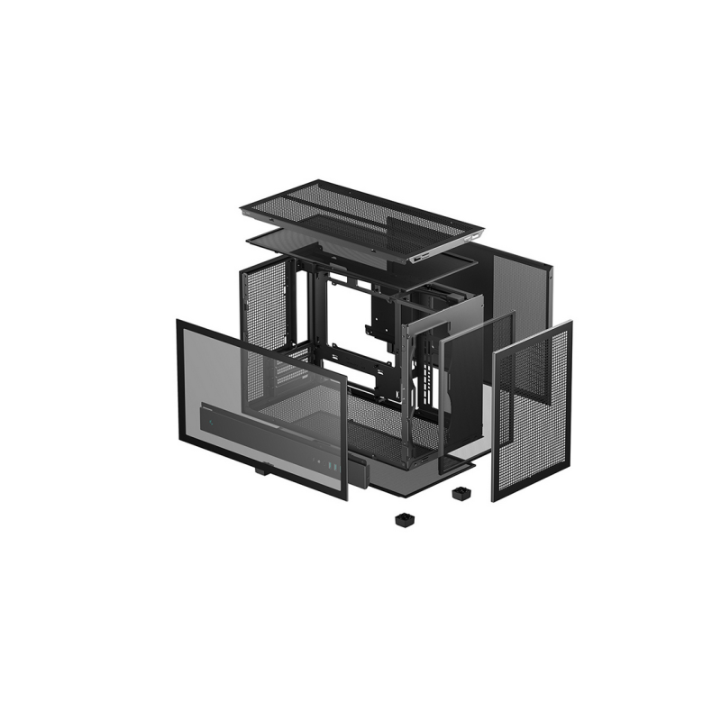 Case mATX Deepcool CH260, w/o PSU, No fans, TG, 2xUSB3.0, 1xUSB-C, 1x2.5", 1x3.5", Black
