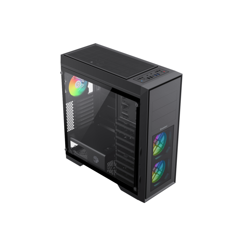Case EATX GAMEMAX MASTER 2 BK, w/o PSU, 0,8mm, 4x120mm, Fan Controller, Tempered Glass, Dust Filter, 2xUSB3.0,