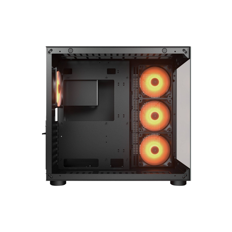 Case ATX Cougar FV 150 RGB w/o PSU 3x120revers M/B side 1x120rear ARGB Glass: Front&Side 2xUSB3.0 1xUSB-C 1x2.5