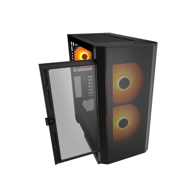 Case EATX Cougar Airface FLO RGB w/o PSU, 2x180mm, 1x120mm, ARGB PWM, TG, Front Mesh, 2xUSB3.0 1xUSB-C, 1x2.5&quot