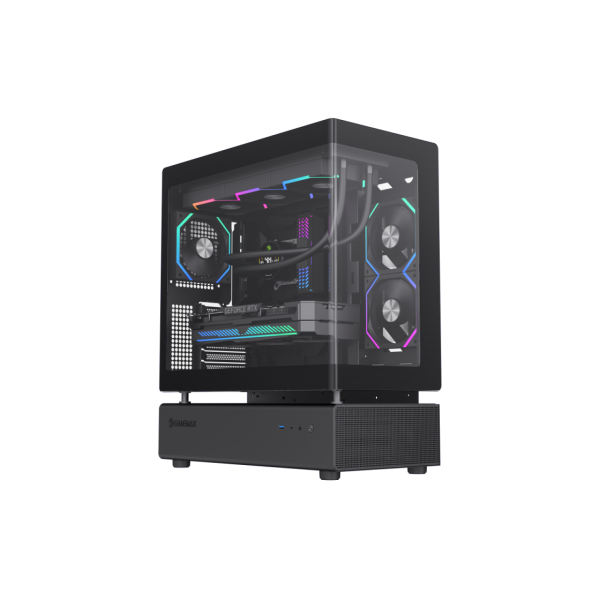 Case ATX GAMEMAX N80, w/o PSU, 0.8mm, 6x120mm ARGB fans, Front&Side TG, Modular design, Vertical GPU moun, 