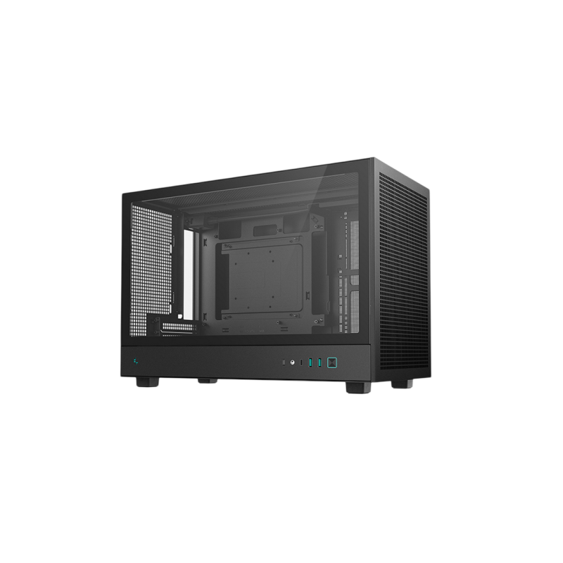 Case mATX Deepcool CH260, w/o PSU, No fans, TG, 2xUSB3.0, 1xUSB-C, 1x2.5", 1x3.5", Black