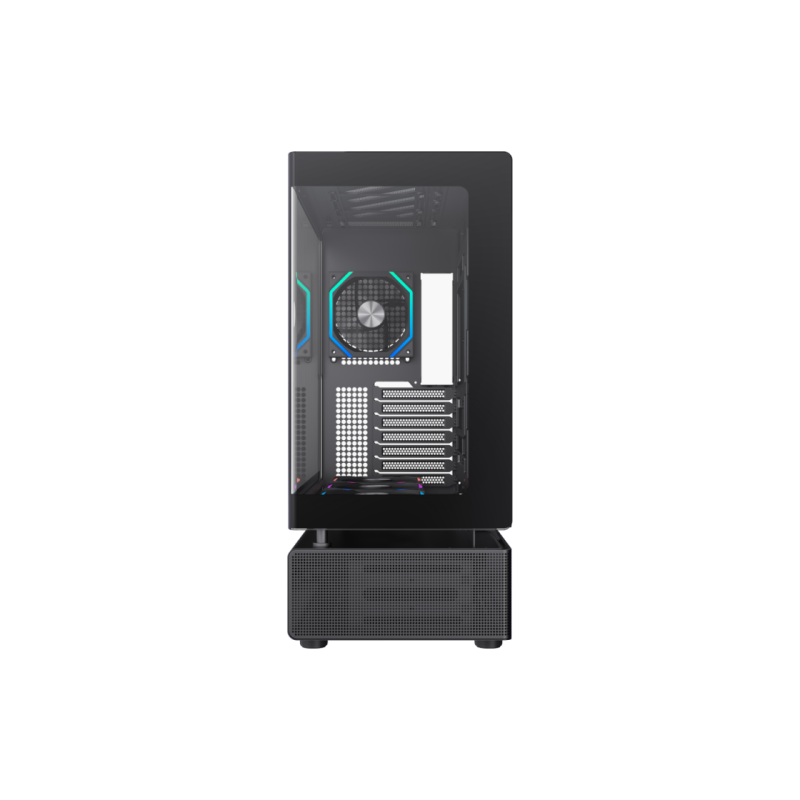 Корпус ATX GAMEMAX N80, без блока питания, 0,8 мм, 6 вентиляторов 120 мм ARGB, передняя и боковая подсветка, модульная конструкция, вертикальное крепление видеокарты,