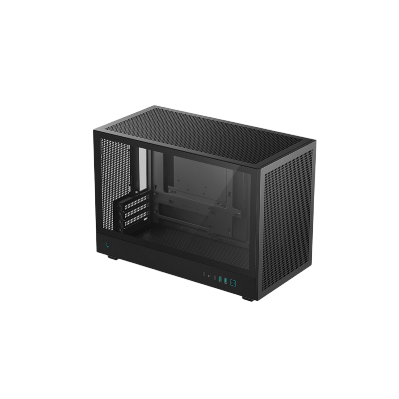 Case mATX Deepcool CH260, w/o PSU, No fans, TG, 2xUSB3.0, 1xUSB-C, 1x2.5", 1x3.5", Black