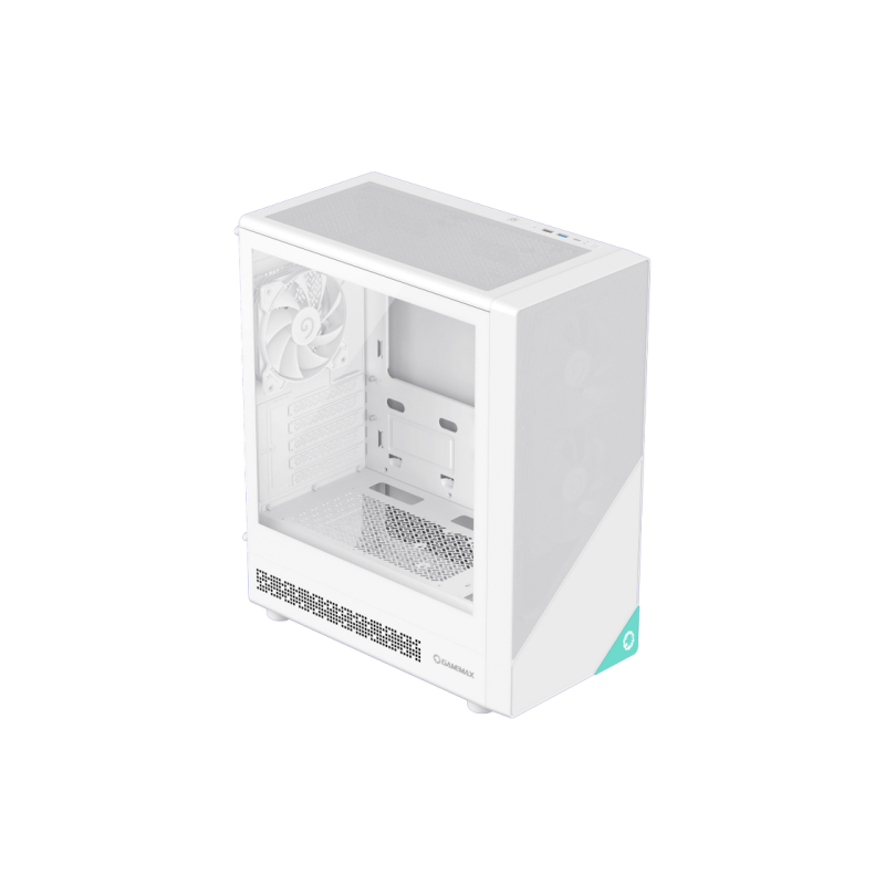 Case mATX GAMEMAX Focus MW, w/o PSU, 0.4mm, 3x120mm, Front Mesh, Tempered Glass, Dust Filter, 1xUSB-C, 1xUSB3.0,