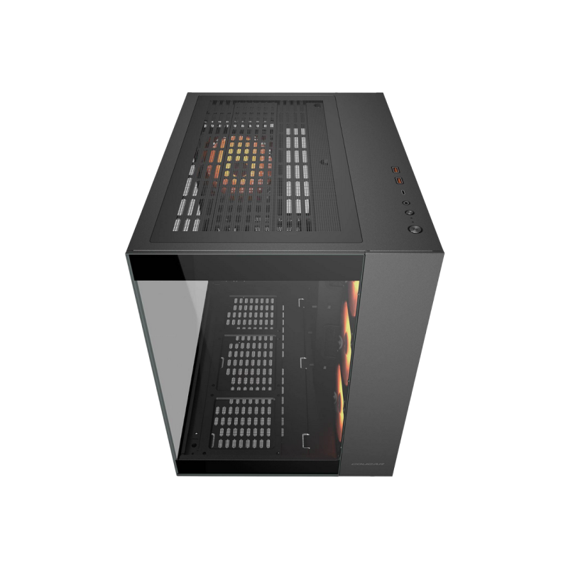 Case ATX Cougar FV 150 RGB w/o PSU 3x120revers M/B side 1x120rear ARGB Glass: Front&Side 2xUSB3.0 1xUSB-C 1x2.5