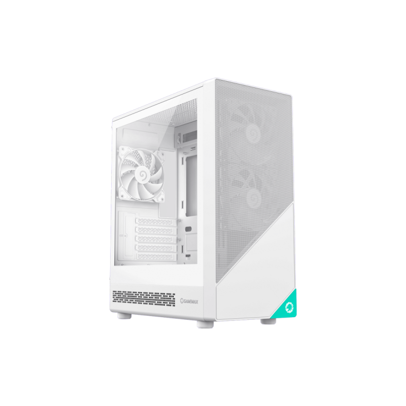 Case mATX GAMEMAX Focus MW, w/o PSU, 0.4mm, 3x120mm, Front Mesh, Tempered Glass, Dust Filter, 1xUSB-C, 1xUSB3.0, 