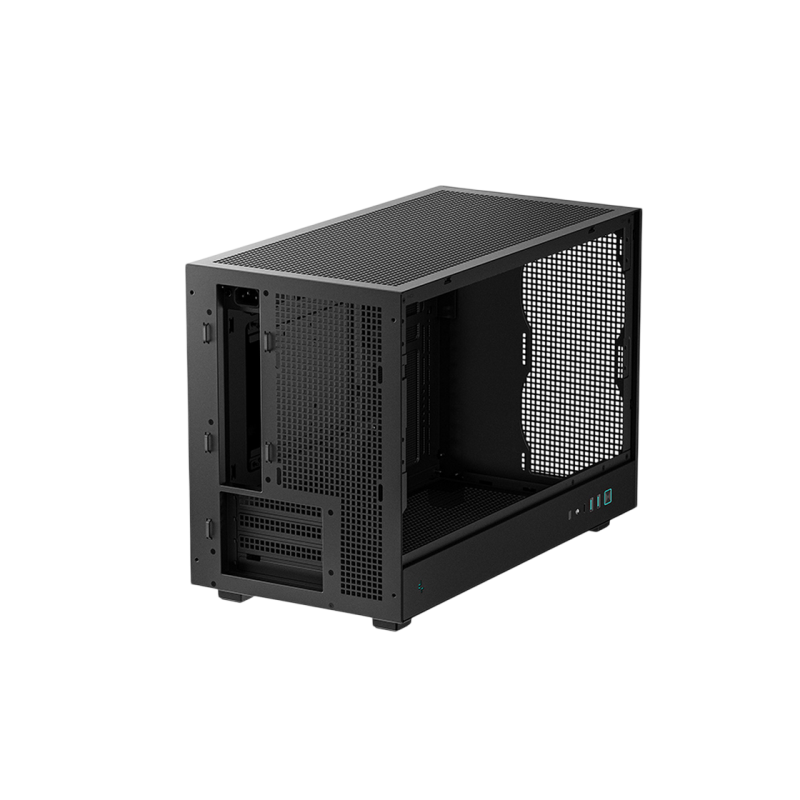 Case mATX Deepcool CH260, w/o PSU, No fans, TG, 2xUSB3.0, 1xUSB-C, 1x2.5", 1x3.5", Black