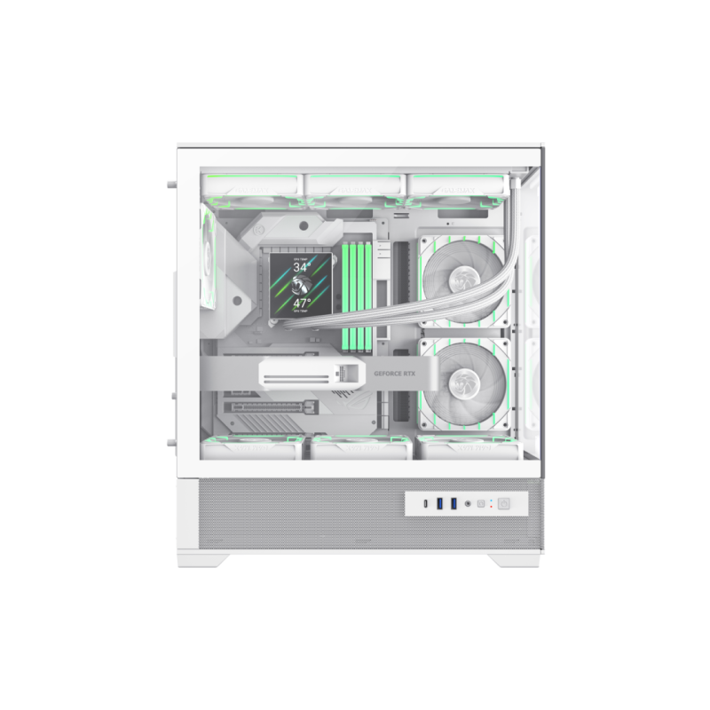Case ATX GAMEMAX VISTA 2 AW, w/o PSU, 0.6mm, 3x120mm ARGB, ARGB Hub, RC, Front&Side Tempered Glass, 2xUSB3.0,