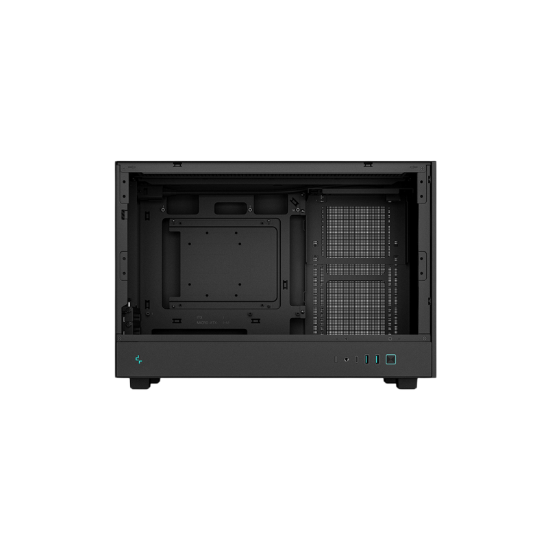 Case mATX Deepcool CH260, w/o PSU, No fans, TG, 2xUSB3.0, 1xUSB-C, 1x2.5", 1x3.5", Black