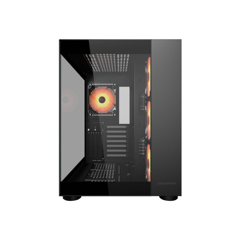 Case ATX Cougar FV 150 RGB w/o PSU 3x120revers M/B side 1x120rear ARGB Glass: Front&Side 2xUSB3.0 1xUSB-C 1x2.5