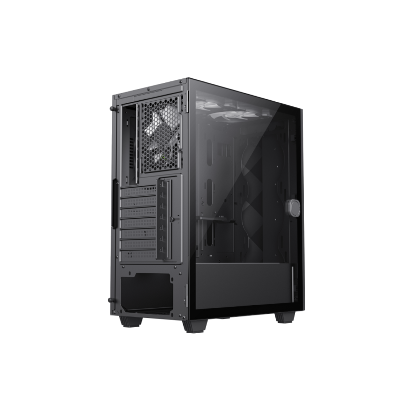 Корпус ATX GAMEMAX Diamond CP BK, без блока питания, толщина слоя 0,5 мм, 2 x 120 мм ARGB-подсветки, 1 x 140 мм ARGB-подсветка, ARGB-концентратор, сетка на передней панели + светодиодная лента, 1 x USB3.1