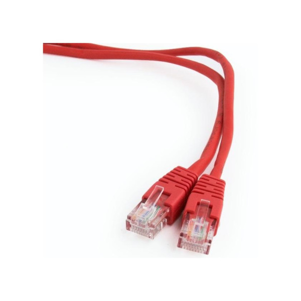  2m,  FTP Patch Cord  Red, PP22-2M/R, Cat.5E, Cablexpert, molded strain relief 50u" plugs