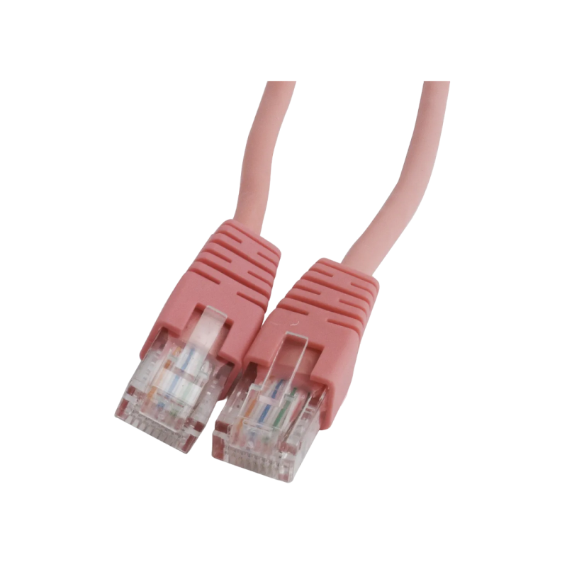 3 м, патч-корд розовый, PP12-3M/RO, Cat.5E, Cablexpert, литые внешние рельефные вилки 50u"